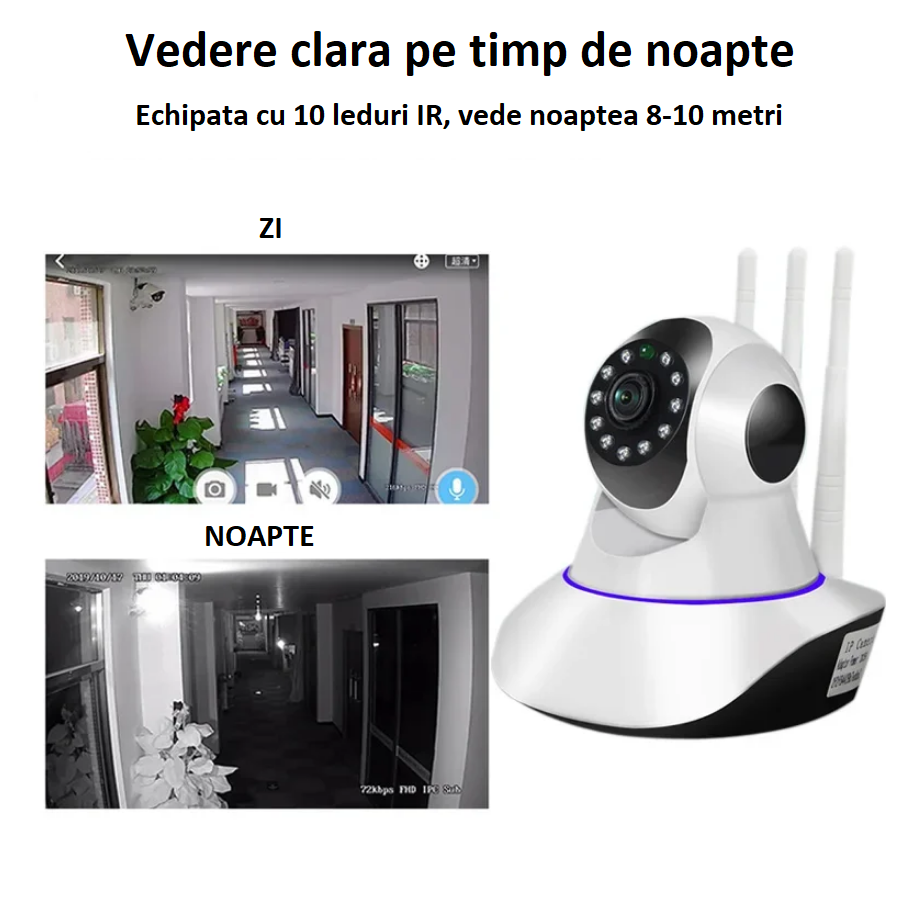 Camera Supraveghere interior, IP, 2MP, FULL HD, zi, noapte, WIFI, ICSEE PRO