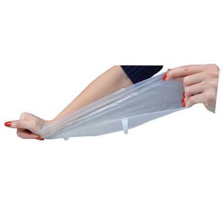 Capace din silicon pentru vase, extensibile, reutilizabile, albastru transparent