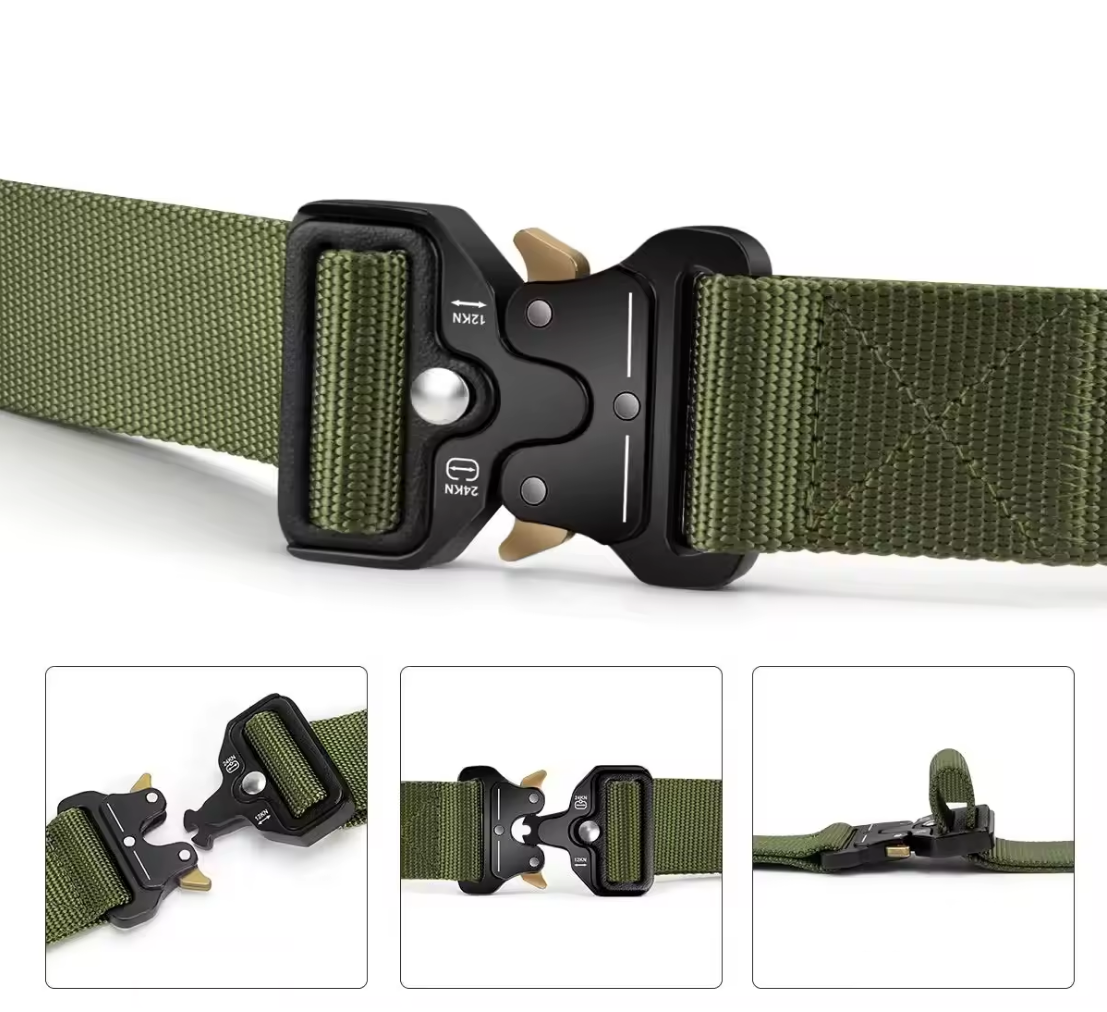 Curea tactica, cupla rapida, aliaj, plus carabina dedicata, negru, verde