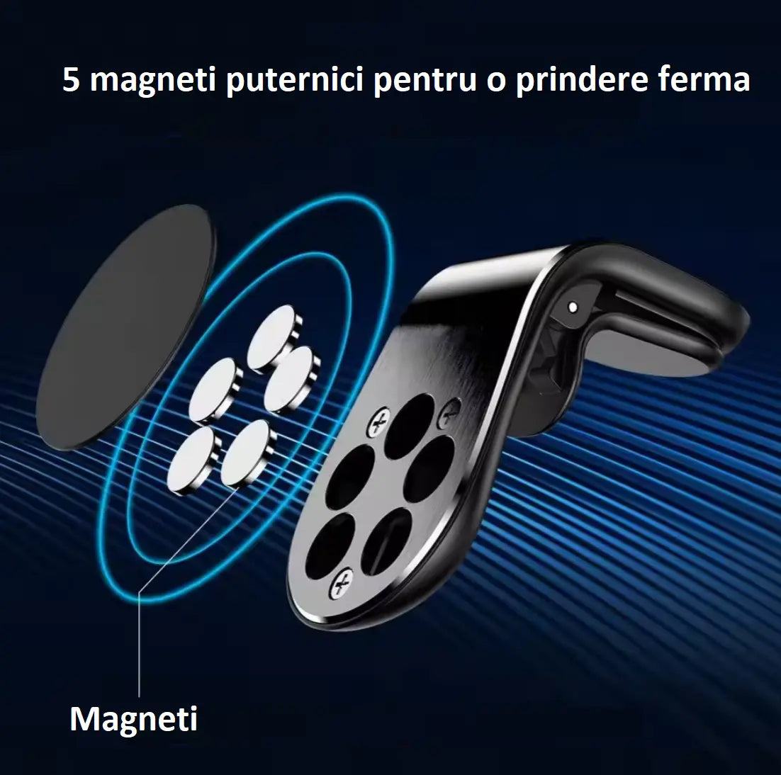 Suport auto magnetic, universal, prindere grila bord
