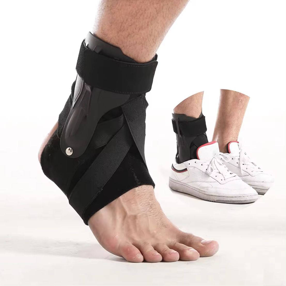 Suport sustinere glezna, cu stabilizare, neopren, plastic, velcro