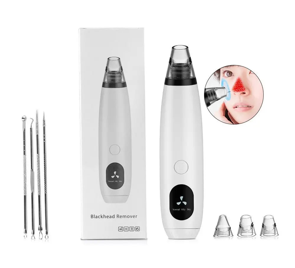 Aparat pentru scos puncte negre, lifting, baterii sau acumulatori, 3 nivele de absorbtie, dispay, alb