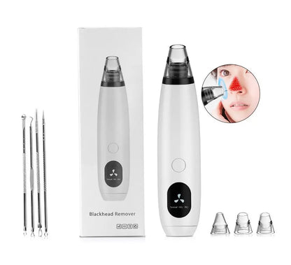 Aparat pentru scos puncte negre, lifting, baterii sau acumulatori, 3 nivele de absorbtie, dispay, alb