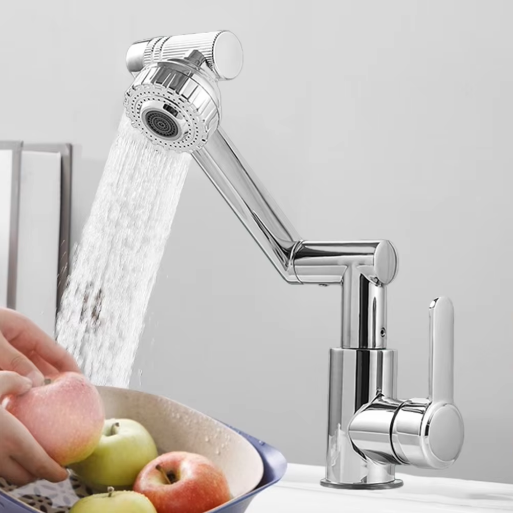 Baterie Bucătărie și Baie Inox BESEDER, Rotire 1080°, Cartuș Ceramic, 2 Moduri de Curgere