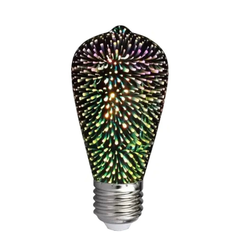 Bec LED, 3D, decorativ, ST64, E27, 3W, 25 lm, lumina alba si calda