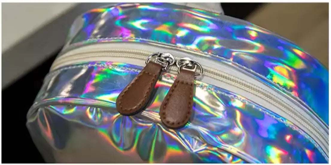 Rucsac Holografic Argintiu Casual Școală BESEDER