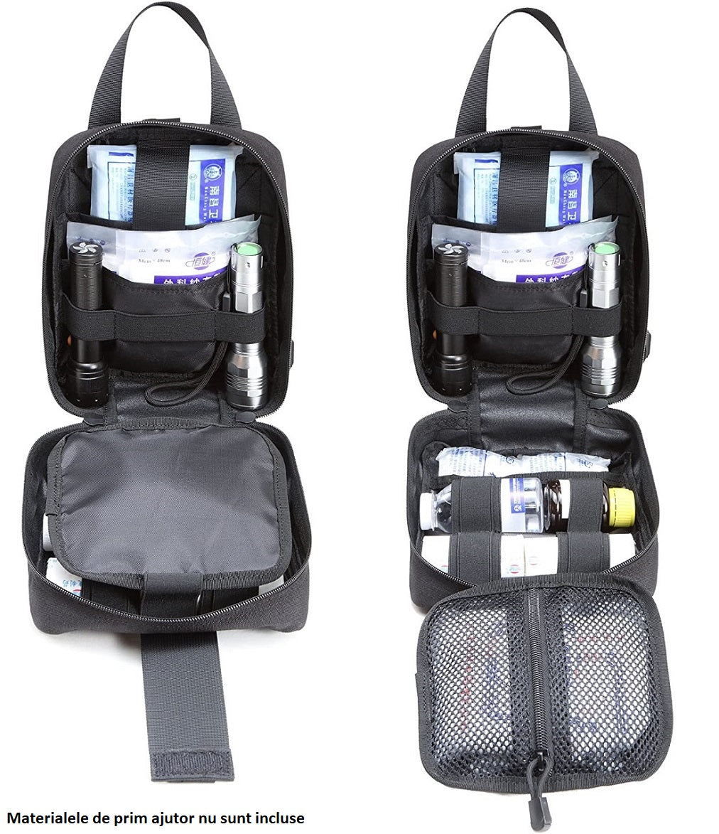 BESEDER Borsetă Tactică MOLLE 900D Multifuncțională, 2.7L, cu Prindere pe Rucsac sau Curea
