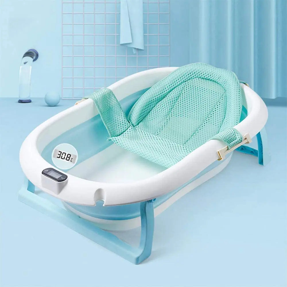 Cădiță pliabilă cu hamac ergonomic, termometru, BESEDER - ideală pentru bebeluși