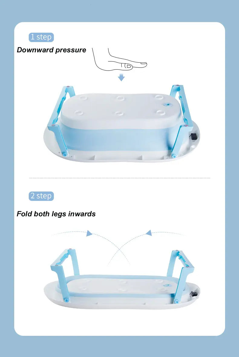 Cădiță pliabilă cu hamac ergonomic, termometru, BESEDER - ideală pentru bebeluși
