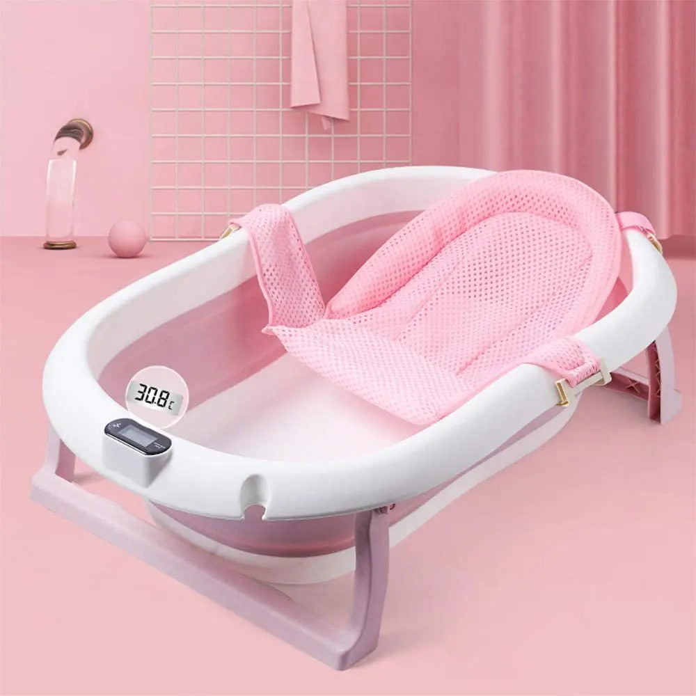Cădiță pliabilă cu hamac ergonomic, termometru, BESEDER - ideală pentru bebeluși
