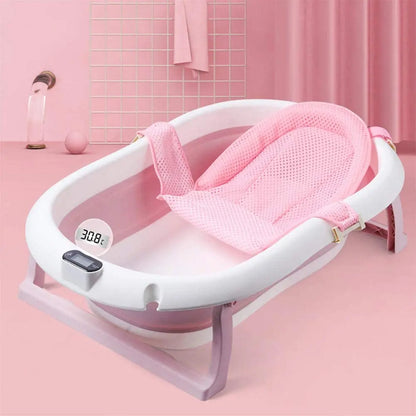 Cădiță pliabilă cu hamac ergonomic, termometru, BESEDER - ideală pentru bebeluși