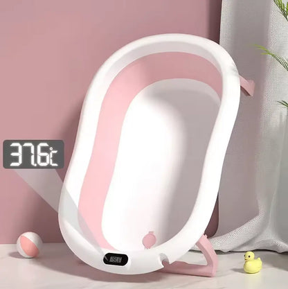 Cădiță pliabilă cu hamac ergonomic, termometru, BESEDER - ideală pentru bebeluși