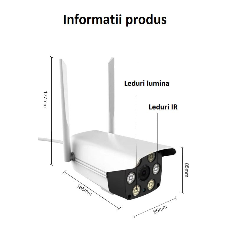 Camera de Supraveghere 2MP WIFI ICSEE PRO, Exterior, Fixa, Comunicare Bidirecțională, Alarmă, BESEDER