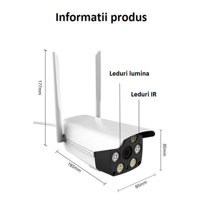 Camera de Supraveghere 2MP WIFI ICSEE PRO, Exterior, Fixa, Comunicare Bidirecțională, Alarmă, BESEDER