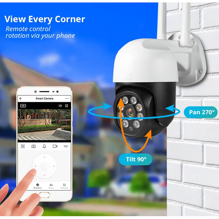Cameră Supraveghere Smart BESEDER 4MP QHD, WiFi, Zoom 4X, Tuya, Night Vision