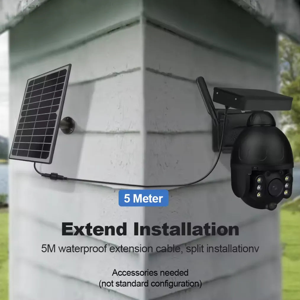 Cameră de Supraveghere WiFi Exterior 4MP, Ubox, cu Panou Solar, Rotire, IP67, Comunicare Bidirecțională - BESEDER