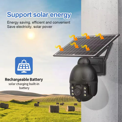 Cameră de Supraveghere WiFi Exterior 4MP, Ubox, cu Panou Solar, Rotire, IP67, Comunicare Bidirecțională - BESEDER