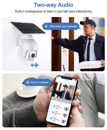 Cameră de Supraveghere 4G Exterior 3MP, Ubox, cu Panou Solar, Rotire, IP67, Comunicare Bidirecțională - BESEDER