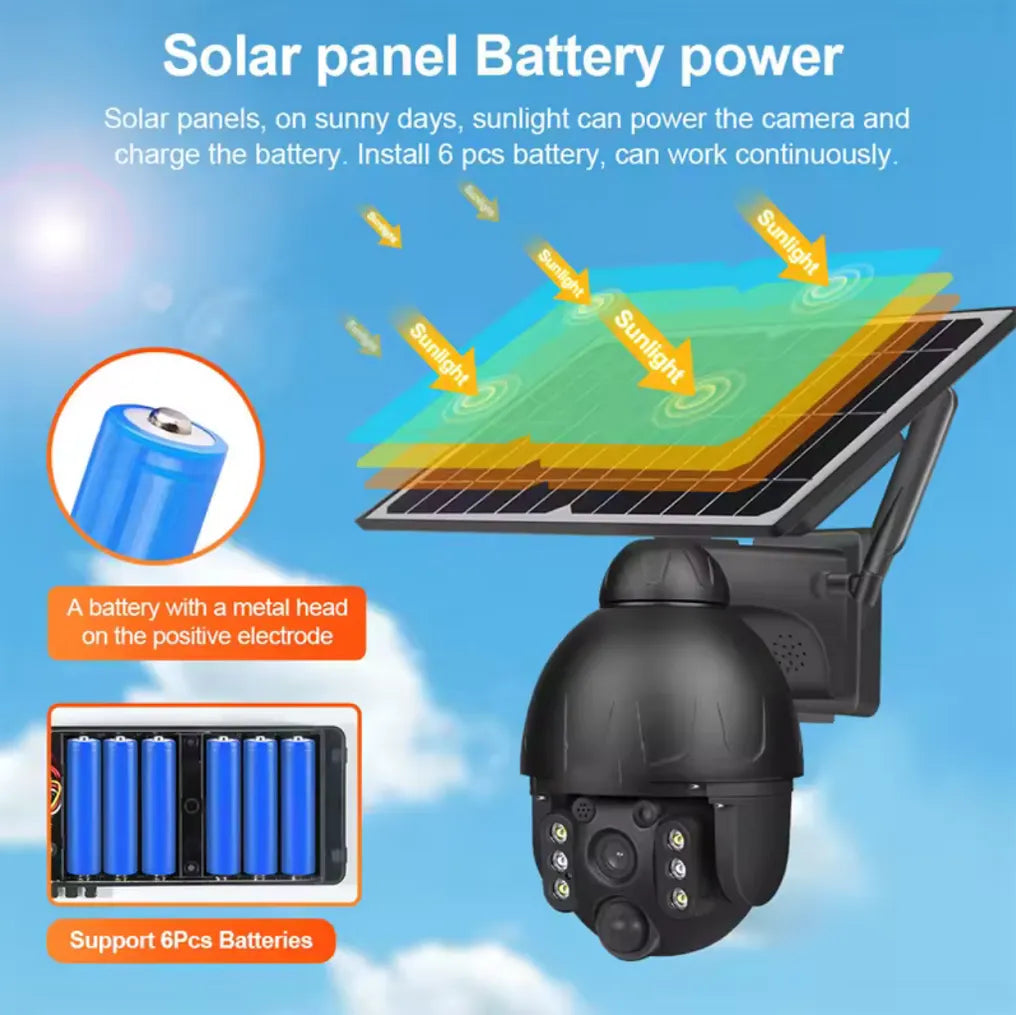 Cameră de Supraveghere 4G Exterior 3MP, Ubox, cu Panou Solar, Rotire, IP67, Comunicare Bidirecțională - BESEDER