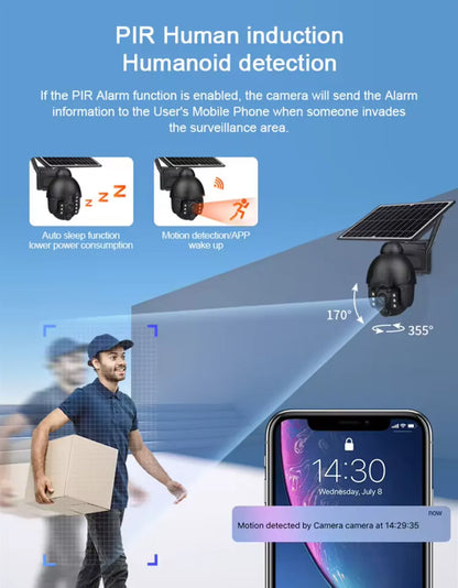 Cameră de Supraveghere 4G Exterior 3MP, Ubox, cu Panou Solar, Rotire, IP67, Comunicare Bidirecțională - BESEDER