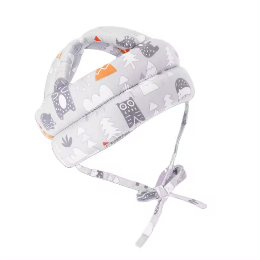 Casca protectie copii 6-36 luni, bumbac plus spuma, ajustabila, 65grame, verde, roz