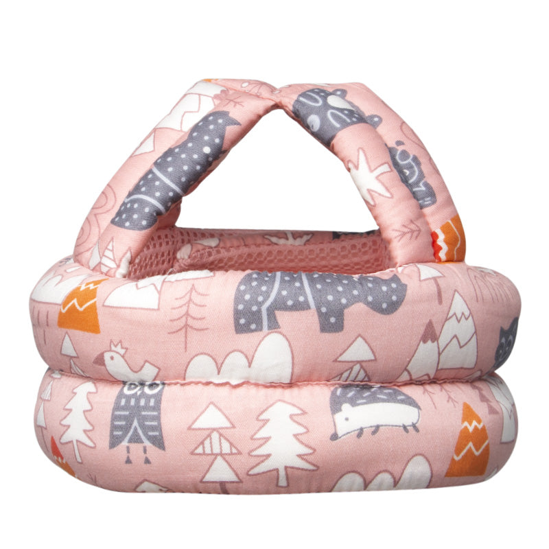 Casca protectie copii 6-36 luni, bumbac plus spuma, ajustabila, 65grame, verde, roz