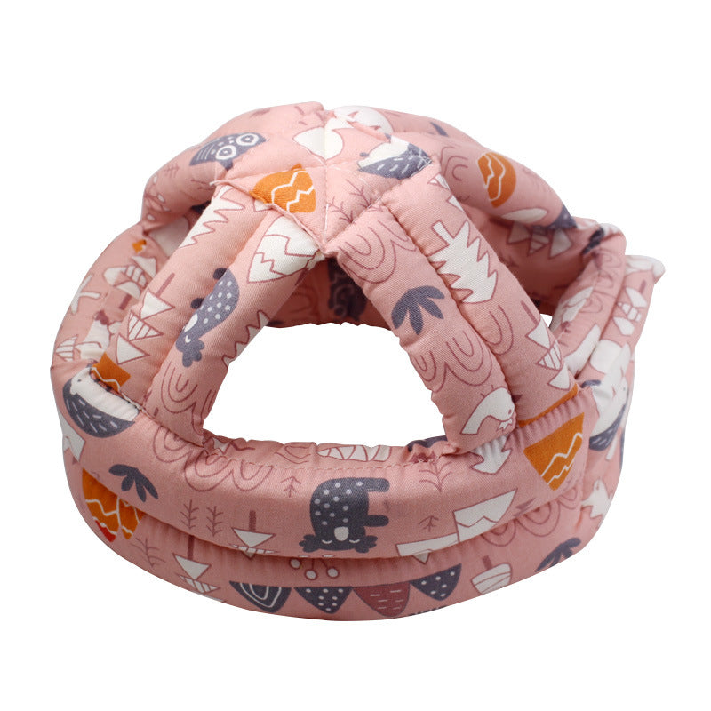 Casca protectie copii 6-36 luni, bumbac plus spuma, ajustabila, 65grame, verde, roz