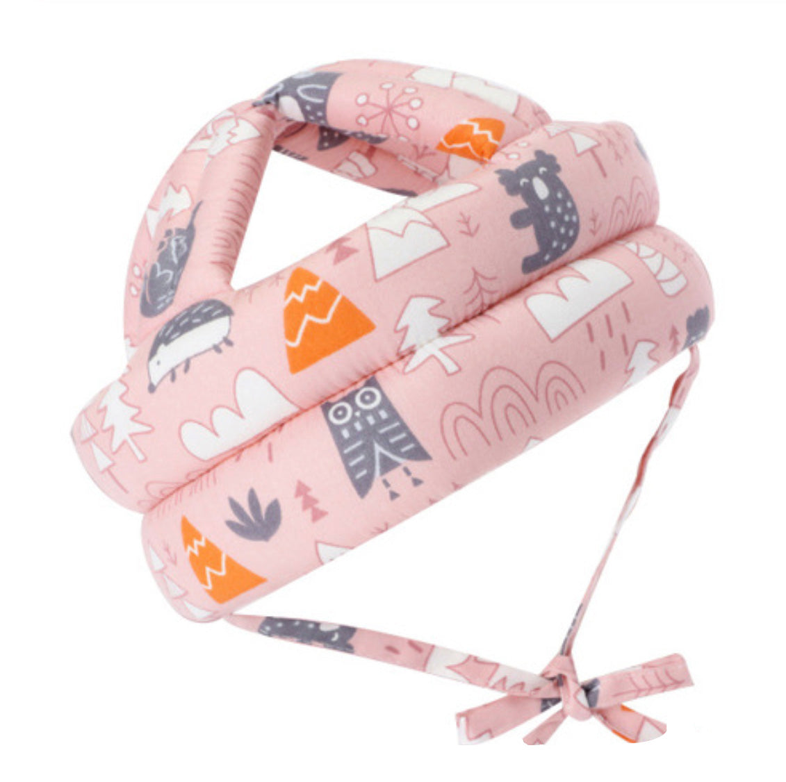 Casca protectie copii 6-36 luni, bumbac plus spuma, ajustabila, 65grame, verde, roz