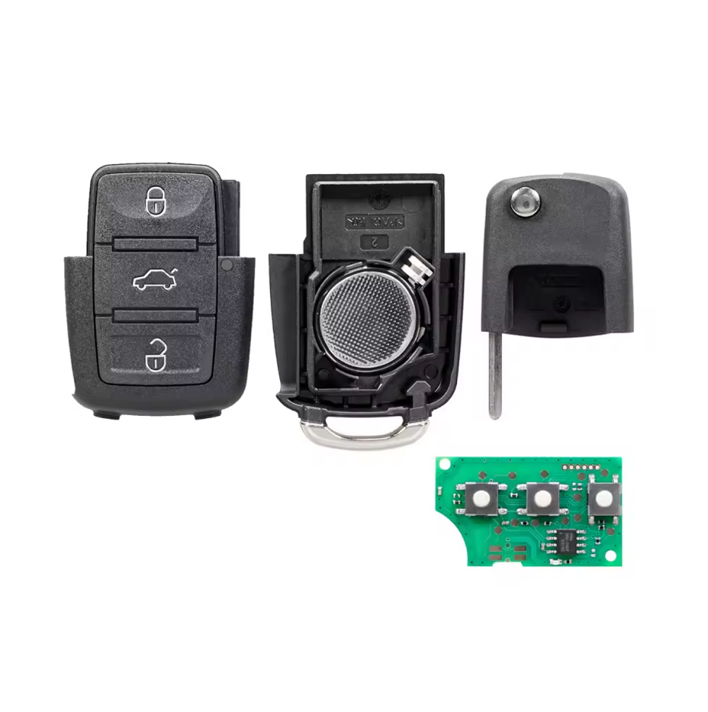 Cheie Auto Completă VW Skoda 1J0959753AH, 3 Butoane 433 MHz ID48 BESEDER