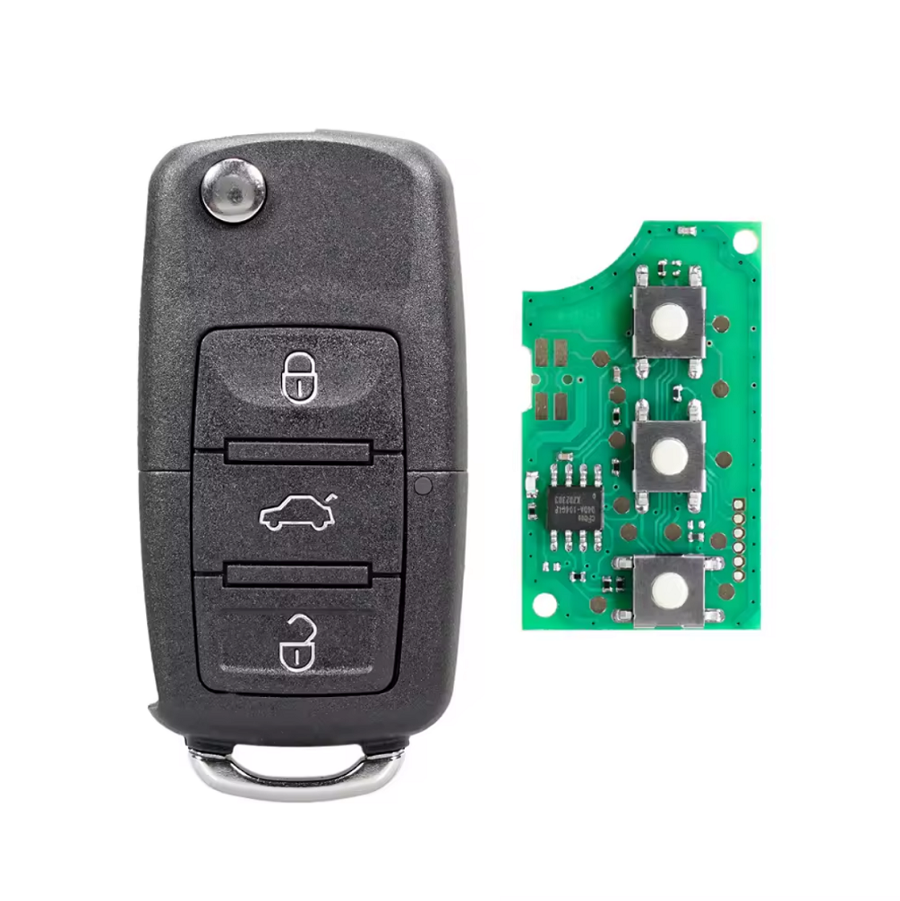 Cheie Auto Completă VW Skoda 1J0959753AH, 3 Butoane 433 MHz ID48 BESEDER