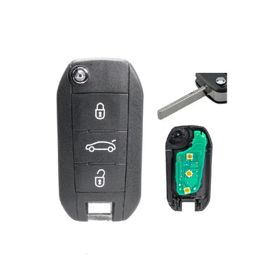 Cheie completă Peugeot Citroen BESEDER, 3 butoane, 433Mhz, HU83, Cip 46, Portbagaj