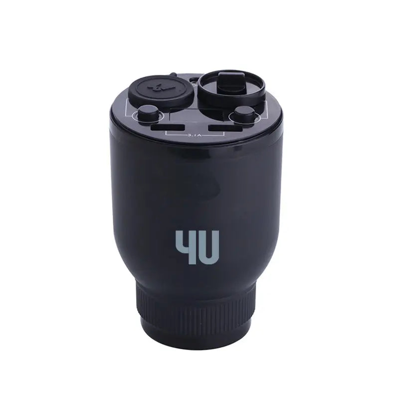 5in1 Difuzor Aroma Bricheta Auto USB Negru, Dual USB 3,1A, Indicator Voltaj, 10ml Iasomie, 12/24V