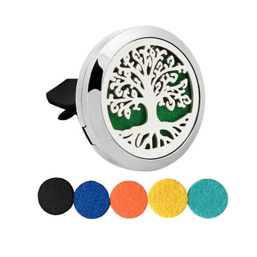 Set 3 Difuzoare Auto Aromaterapie Inox Magnetice - Arborele Vieții, BESEDER