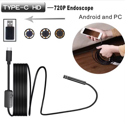 Camera Endoscope, USB Tip C, HD, Flexibila, 5.5 mm, 6 Leduri