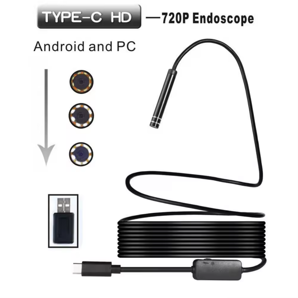 Camera Endoscope, USB Tip C, HD, Flexibila, 5.5 mm, 6 Leduri