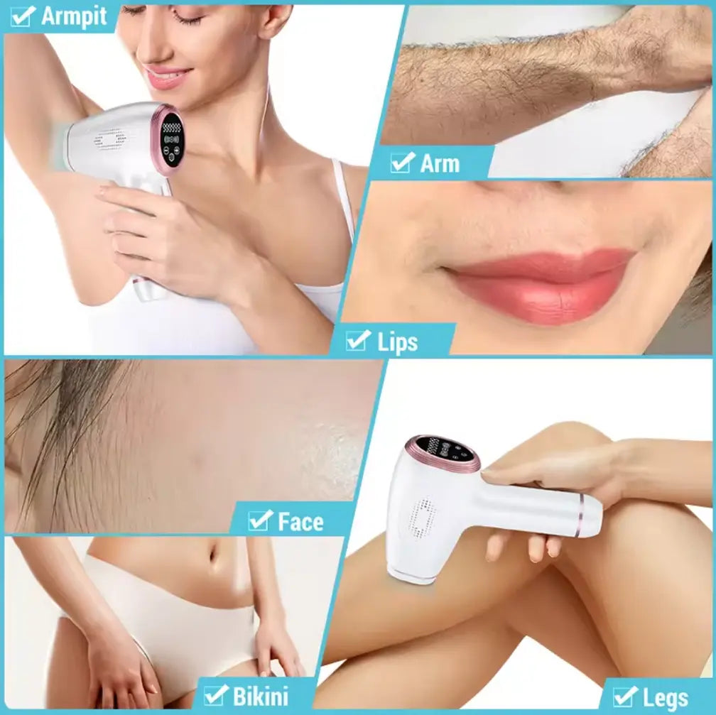 Epilator IPL W1091 pentru epilare definitivă, BESEDER, 5 trepte de intensitate, display LCD