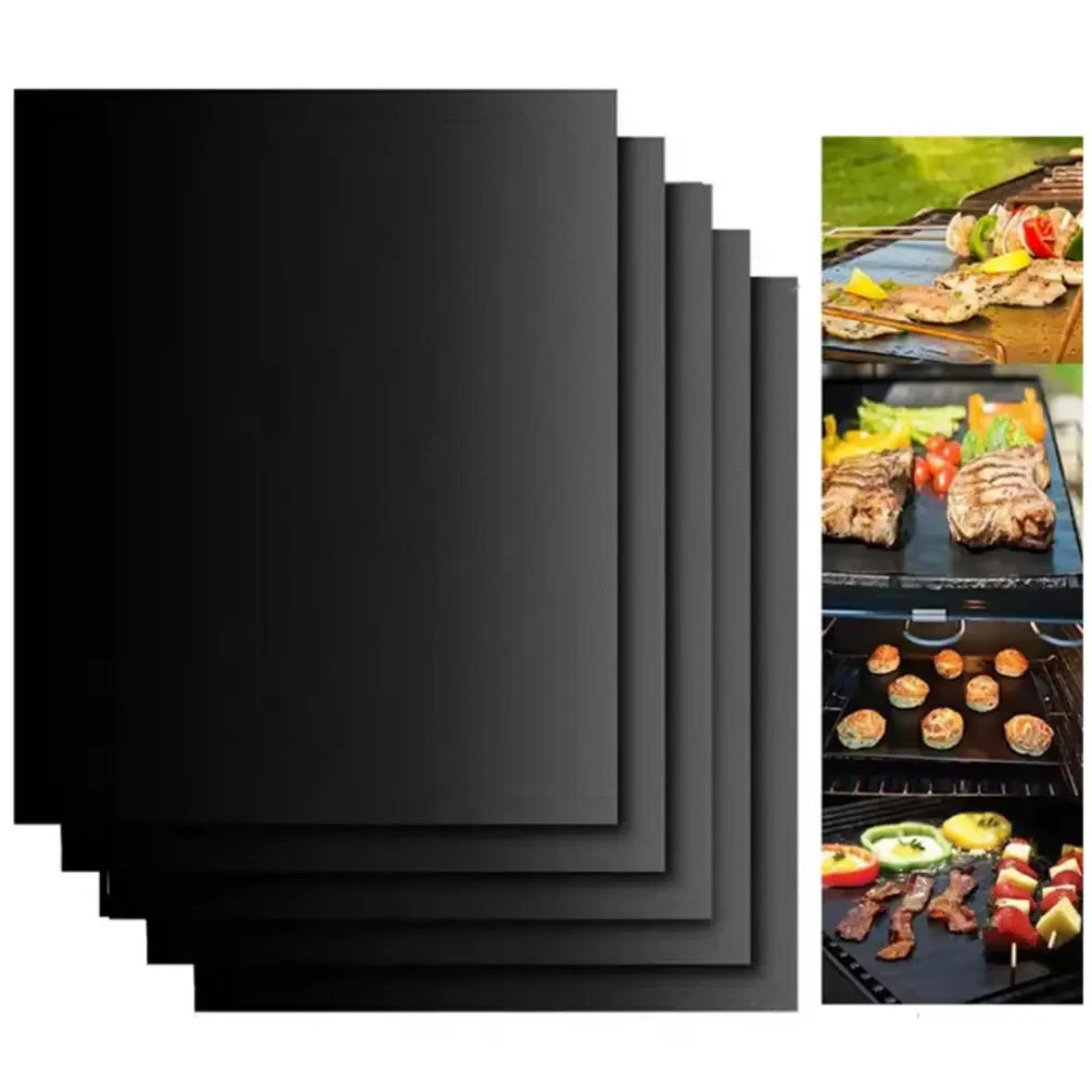 Set de 3 Foliile Antiaderente pentru Grătar, Teflon, BBQ Grill Mat, Rezistente la Căldură