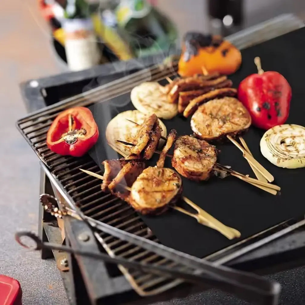Set de 3 Foliile Antiaderente pentru Grătar, Teflon, BBQ Grill Mat, Rezistente la Căldură