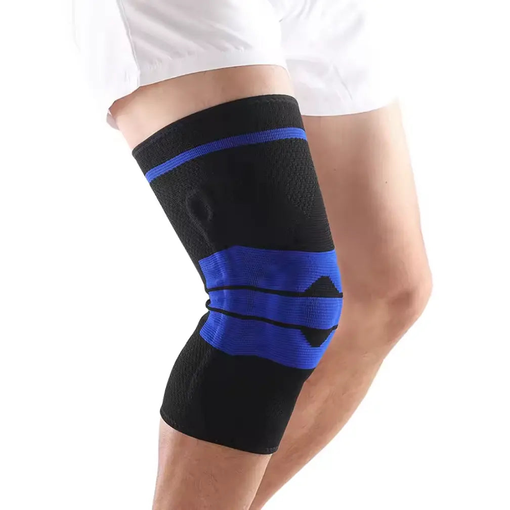 Genunchiera pentru activitati sportive, din material respirabil, cu arcuri metalice, pernuta silicon