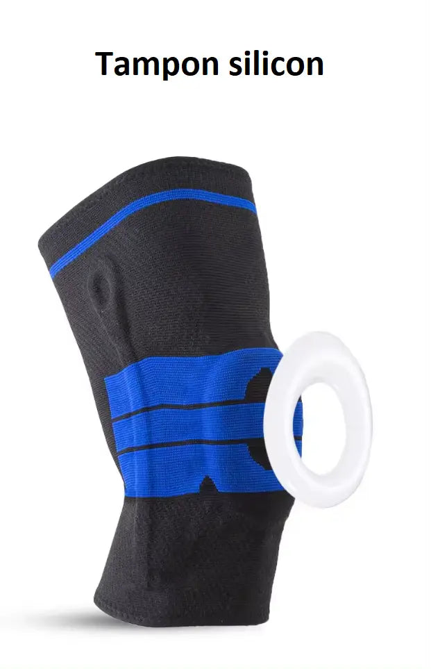 Genunchiera pentru activitati sportive, din material respirabil, cu arcuri metalice, pernuta silicon