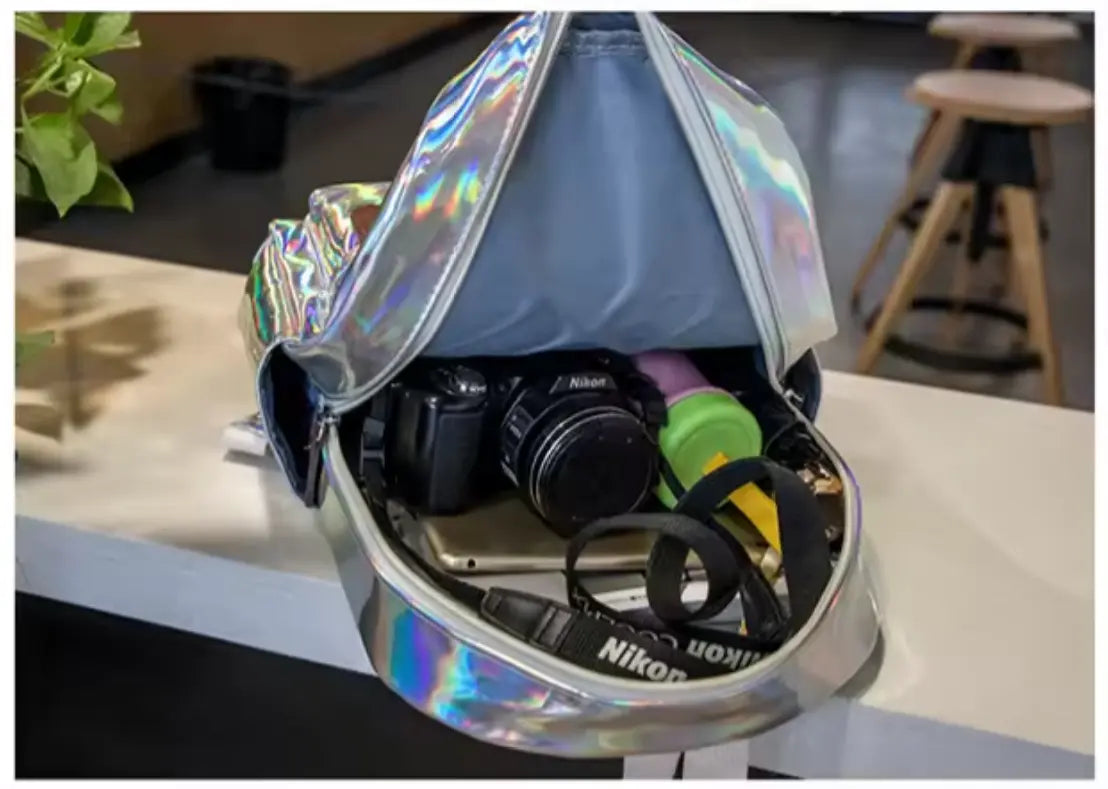 Rucsac Holografic Negru Casual Școală BESEDER