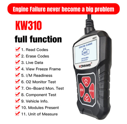 Interfata diagnoza auto KONNWEI KW310 OBD2, multimarca, BESEDER