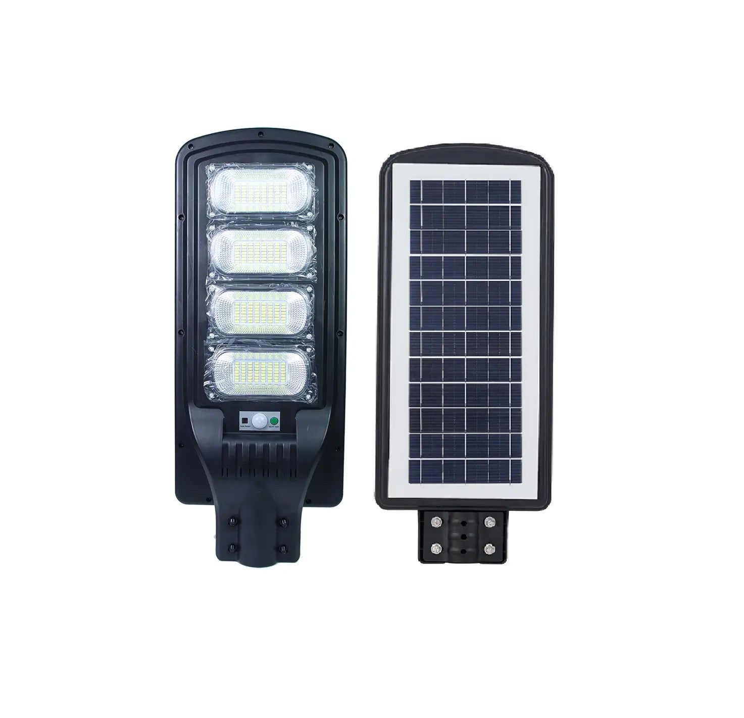 Lampa Stradala LED cu Incarcare Solara, 100W-300W, senzor miscare, acumulator intern, telecomanda