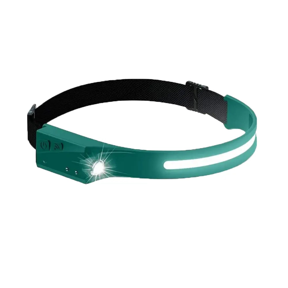 Lanterna Cap LED Profesională Verde, Acumulator, Senzor Mișcare, COB Ultra-Bright, XPE BESEDER