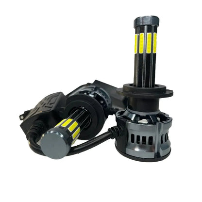 Set 2 LED-uri Auto BESEDER H7 10 LED-uri COB, 55W, 6000K, Canbus, Radiator Aluminiu