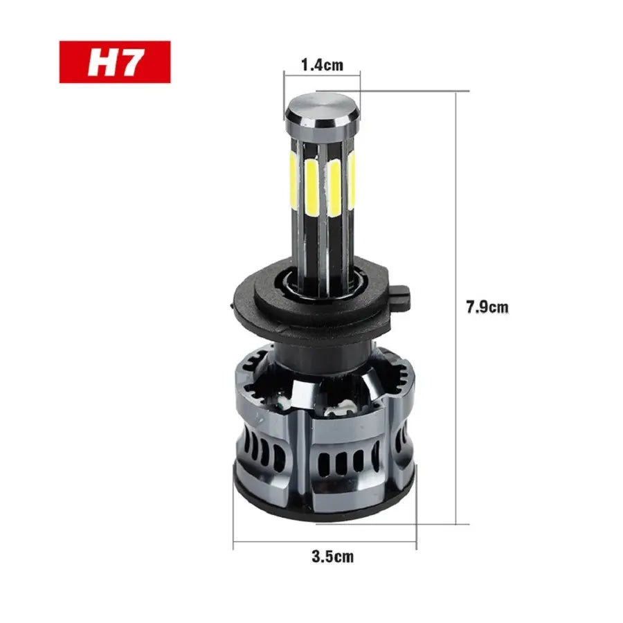 Set 2 LED-uri Auto BESEDER H7 10 LED-uri COB, 55W, 6000K, Canbus, Radiator Aluminiu