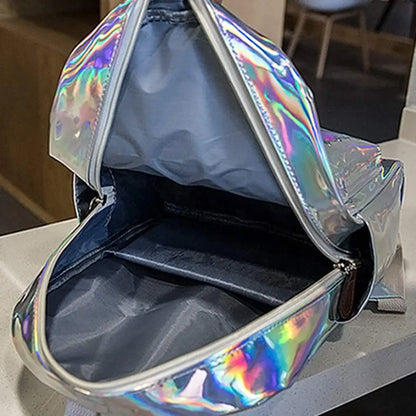 Rucsac Holografic Argintiu Casual Școală BESEDER