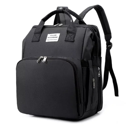 Rucsac multifunctional BESEDER pentru mamici, cu patut pliabil, protectie solara si mufa USB