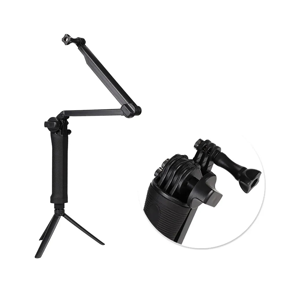 Selfie Stick, pliabil, cu mini trepied, pentru camere video sport, utilizabil in apa