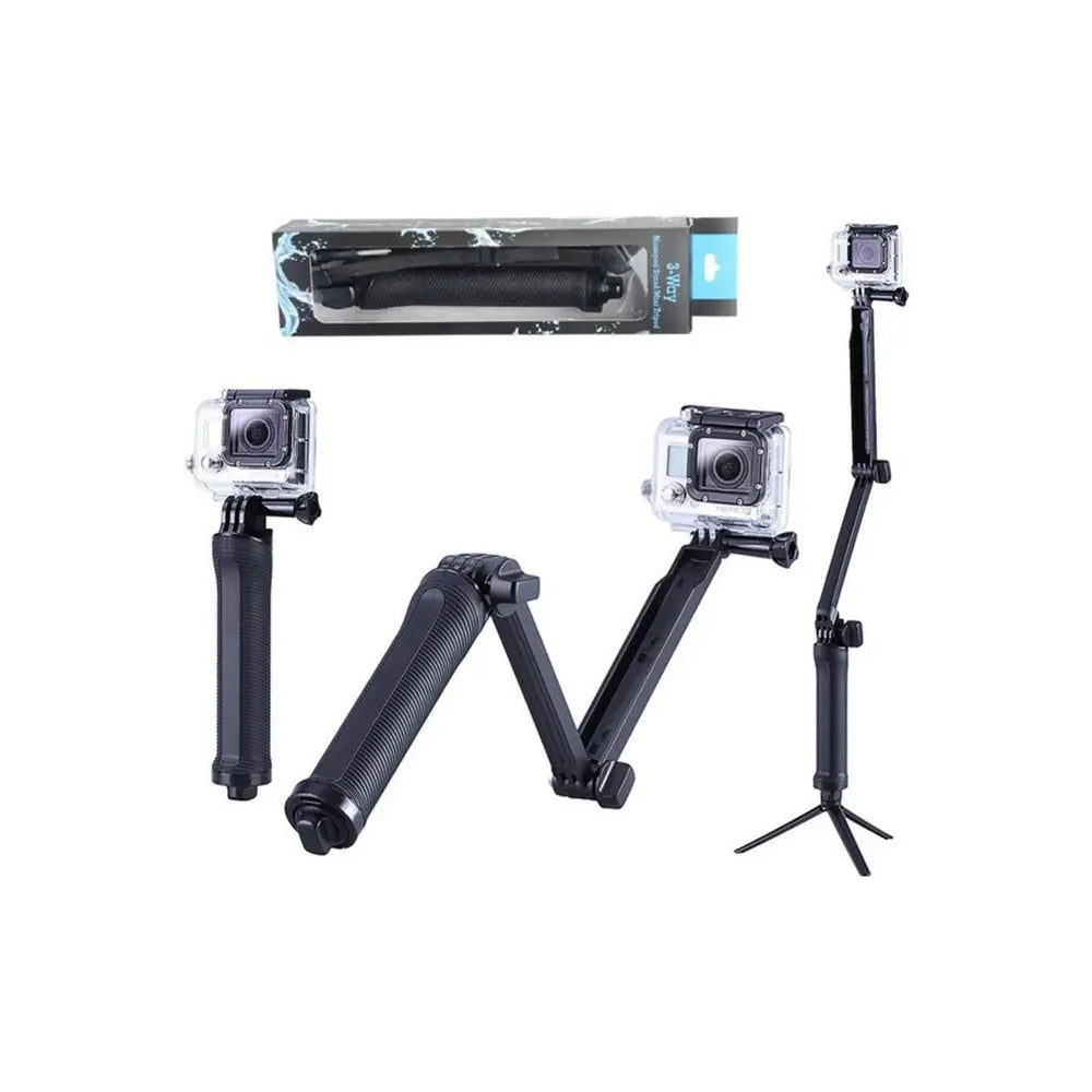 Selfie Stick, pliabil, cu mini trepied, pentru camere video sport, utilizabil in apa